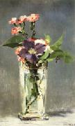 Edouard Manet Carnations and Clematis in a Crystal Vase oil painting